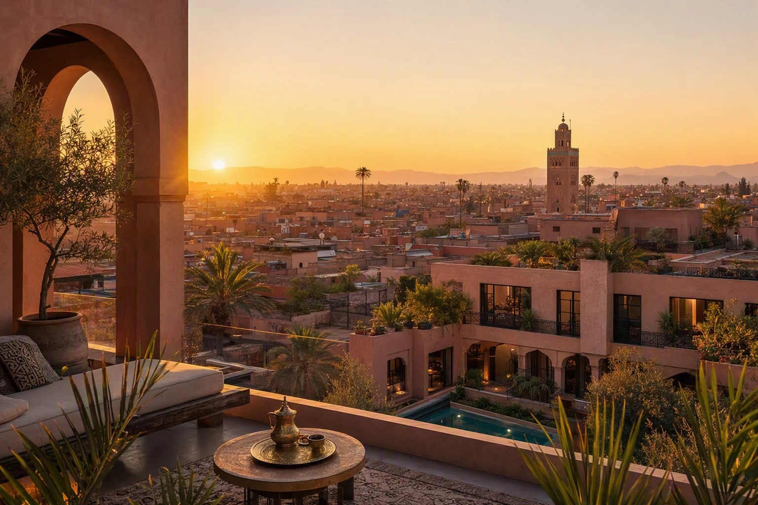 Terrasse avec vue sur la Koutoubia